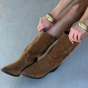 Steve Madden Stetson Suede Brown Western Boot Size 8